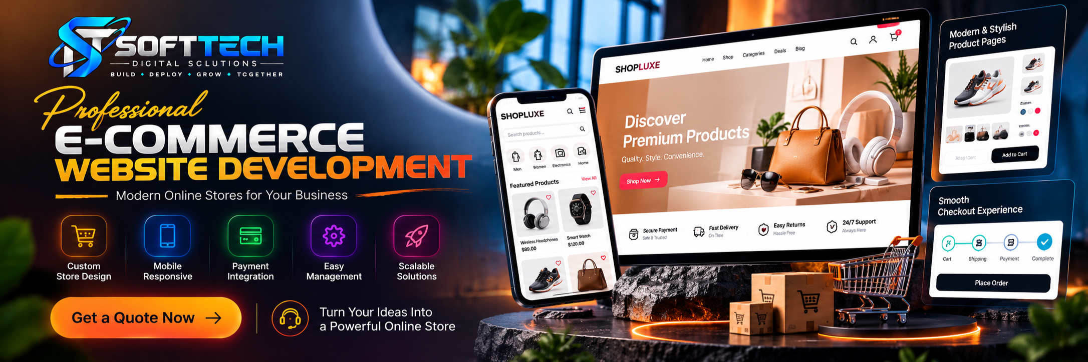 SoftTech e-commerce website development