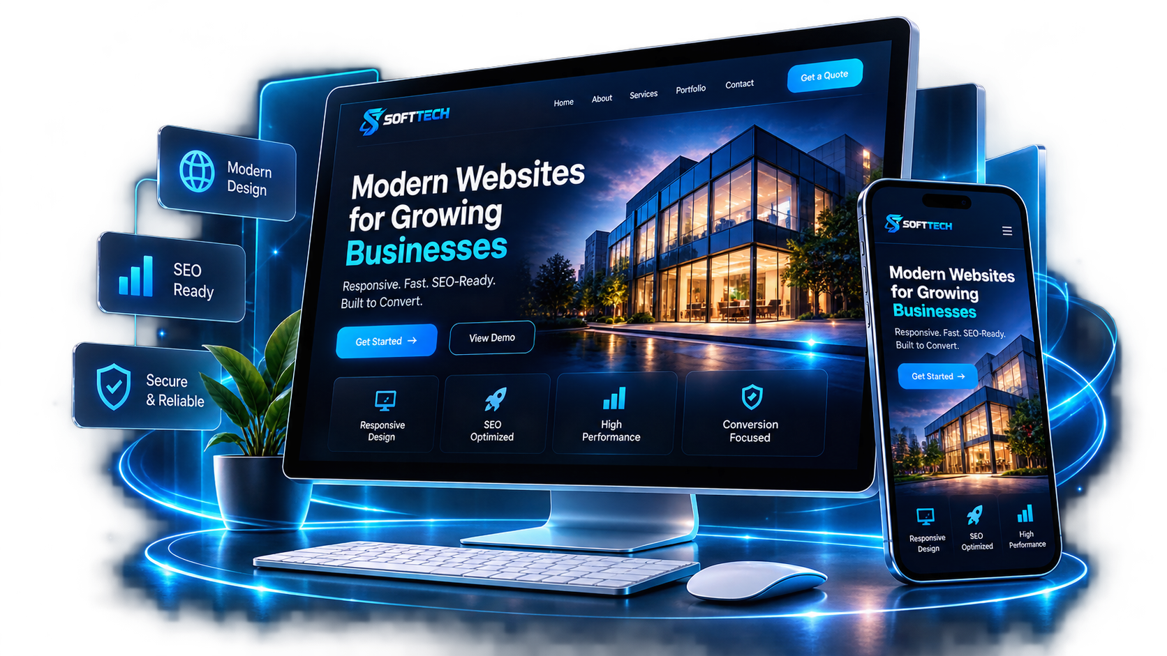 Business website design and responsive development