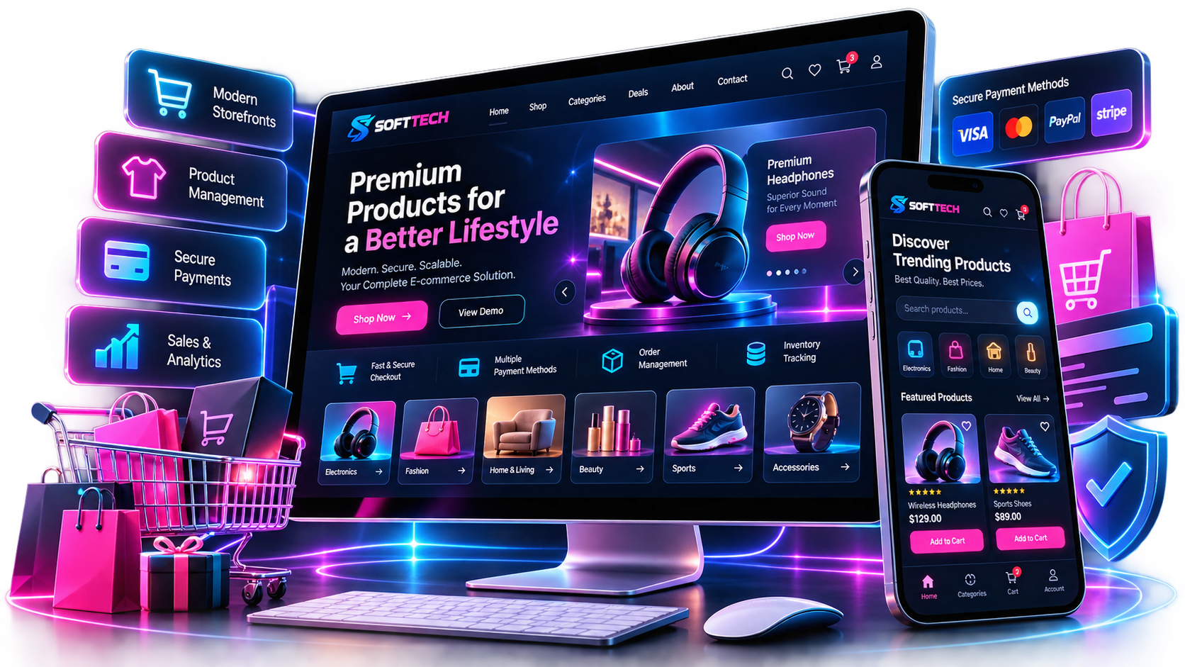 E-commerce storefront and online shopping platform