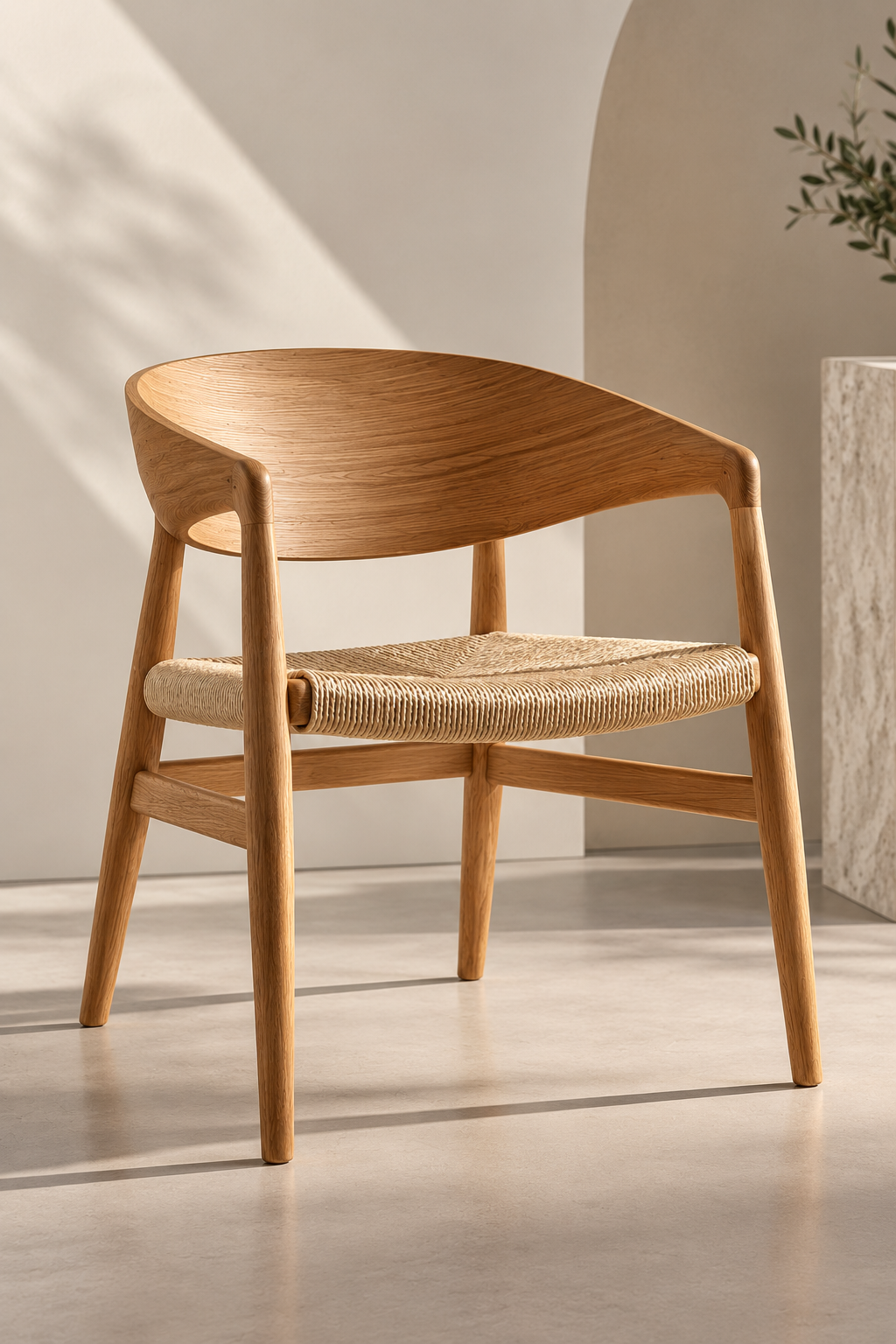 Form Chair 01 in natural oak with woven seat